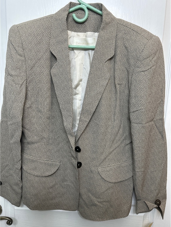 Dana Buchman Jackets & Blazers - Dana Buchman Women's Beige Herringbone Blazer Size 8
